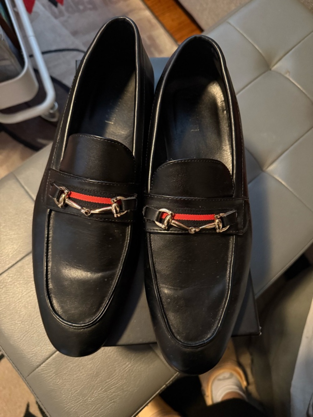 Men’s black dress loafers, size 12